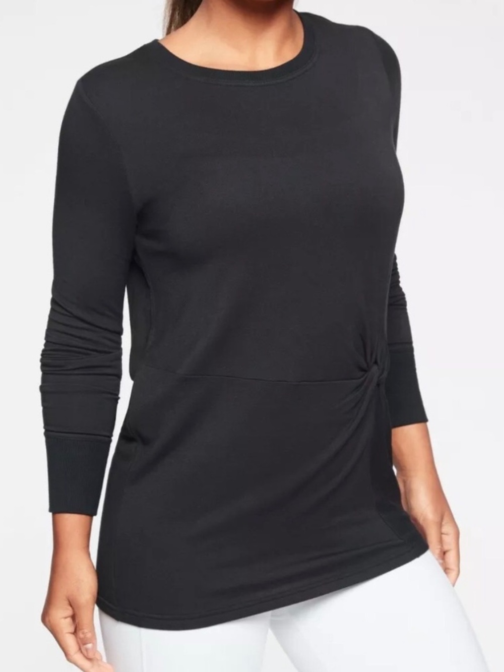 Athleta Nirvana Twist Front Sweatshirt in Black size xs